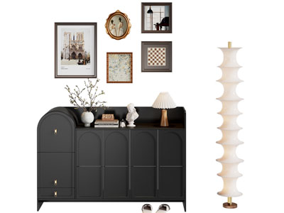 法式玄关鞋柜 装饰挂画3d模型 法式玄关鞋柜 装饰挂画