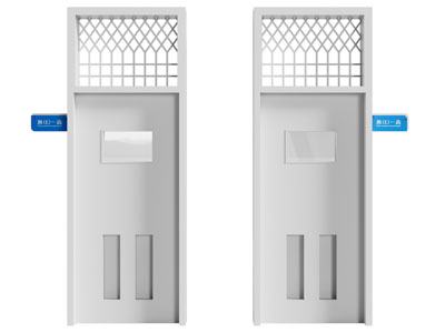 现代教室平开门 带窗门3d模型 现代教室平开门 带窗门