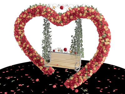 现代爱心花束美陈 户外装置