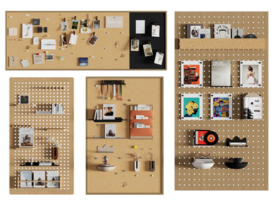 现代实木洞洞眼墙面收纳架 墙饰