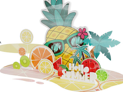 现代水果美陈 户外装置