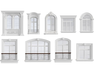法式玻璃平开窗户 阳台窗户3d模型 法式玻璃平开窗户 阳台窗户