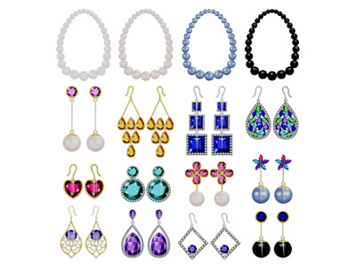 现代项链 耳坠 耳环 耳钉 珠宝首饰