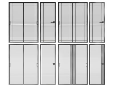 现代玻璃推拉门 平开门 房门3d模型 现代玻璃推拉门 平开门 房门