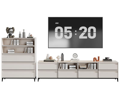 现代电视柜 边柜 电视3d模型 现代电视柜 边柜 电视