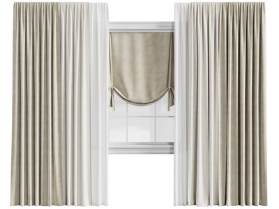 现代布艺窗帘窗纱 罗马窗帘3d模型 现代布艺窗帘窗纱 罗马窗帘