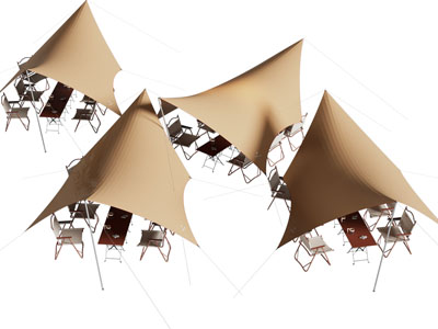 现代营地天幕 休闲桌椅组合