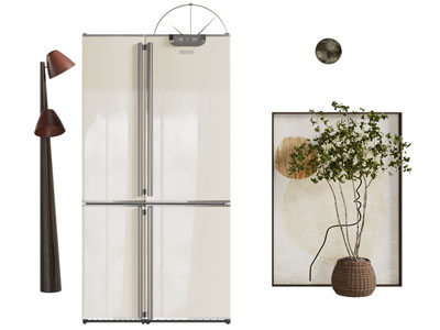 现代电冰箱 地画3d模型 现代电冰箱 地画