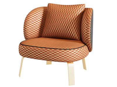 现代方格图案休闲椅子