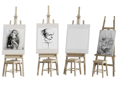 现代素描画架 凳子