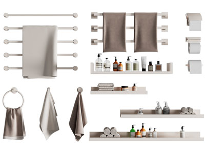 现代毛巾架 洗漱用品 卫浴小件