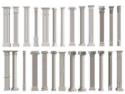 欧式方形 圆形罗马柱子3d模型 欧式方形 圆形罗马柱子
