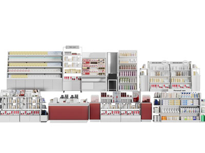 现代化妆品货架 展柜 摆台 展台3d模型 现代化妆品货架 展柜 摆台 展台