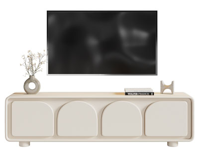 侘寂风电视柜 电视3d模型 侘寂风电视柜 电视