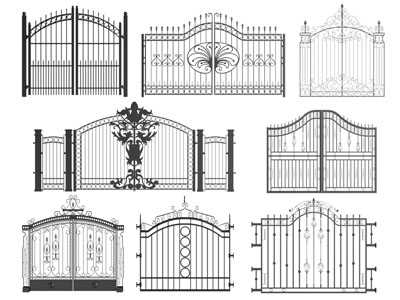 欧式雕花铁艺大门 双开门3d模型 欧式雕花铁艺大门 双开门