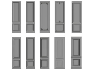 法式雕花石膏线装饰的护墙板3d模型 法式雕花石膏线装饰的护墙板