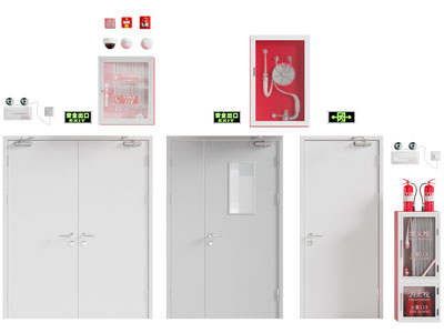 现代防火门 消防栓 灭火器 消防设备3d模型 现代防火门 消防栓 灭火器 消防设备