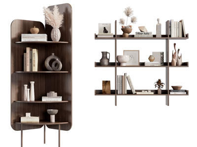 现代中古风角柜 装饰柜3d模型 现代中古风角柜 装饰柜