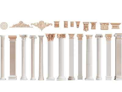 欧式雕花方形 圆形罗马柱子 柱头3d模型 欧式雕花方形 圆形罗马柱子 柱头