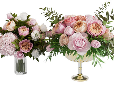 欧式玻璃花瓶花卉 摆件组合