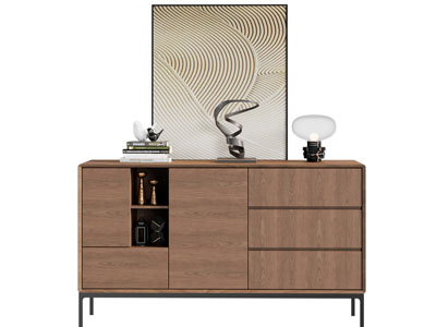 现代中古风玄关柜 边柜3d模型 现代中古风玄关柜 边柜