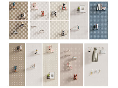 现代洞洞眼墙饰 收纳架