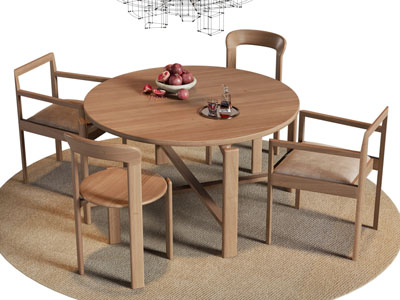 现代中古风餐桌椅组合