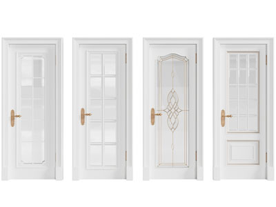 美式平开门 玻璃门 房门3d模型 美式平开门 玻璃门 房门