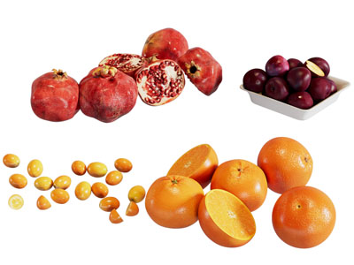 现代石榴 橘子 苹果 水果食物