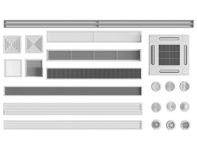 现代中央空调出风口 排风扇3d模型 现代中央空调出风口 排风扇