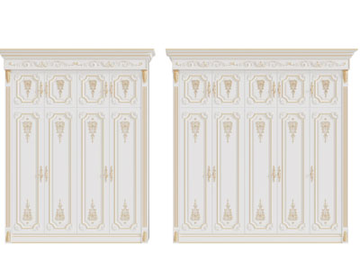 欧式雕花衣柜3d模型 欧式雕花衣柜