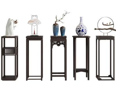 新中式陶瓷器皿 假山摆件组合