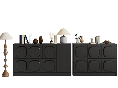 法式玄关柜 边柜 落地灯3d模型 法式玄关柜 边柜 落地灯