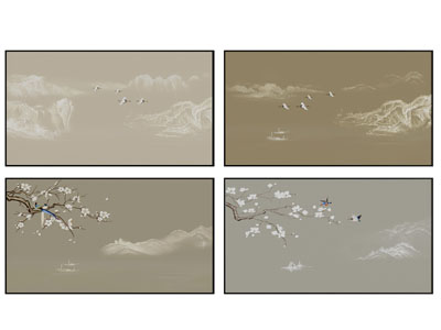 新中式装饰挂画3d模型 新中式装饰挂画