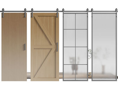 现代谷仓门 推拉门 玻璃门 木门3d模型 现代谷仓门 推拉门 玻璃门 木门