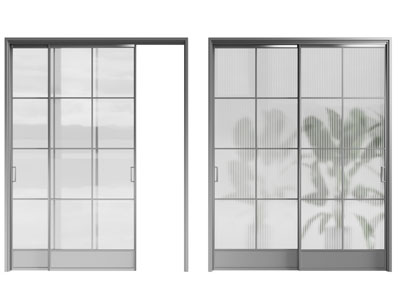 现代玻璃推拉门3d模型 现代玻璃推拉门