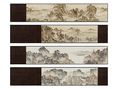 新中式中古风装饰挂画3d模型 新中式中古风装饰挂画