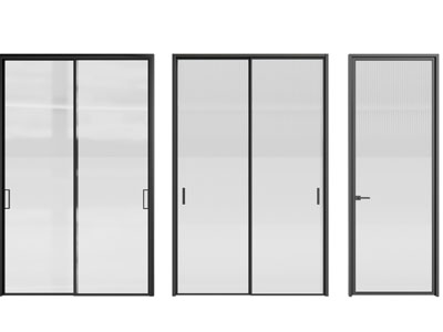 现代玻璃推拉门 平开门 房门3d模型 现代玻璃推拉门 平开门 房门
