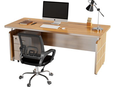 现代书桌椅组合3d模型 现代书桌椅组合