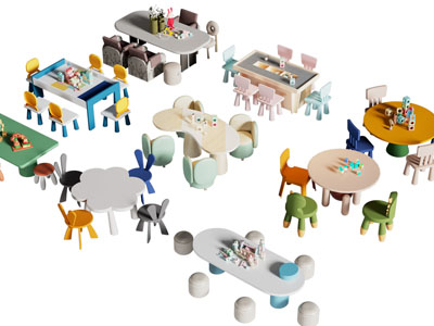 现代儿童桌椅组合 手工娱乐桌椅组合