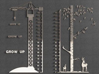 现代儿童身高测量表 墙饰 身高贴