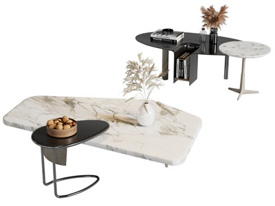 现代异形大理石茶几 边几