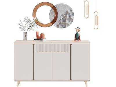 现代玄关柜 边柜 墙饰3d模型 现代玄关柜 边柜 墙饰