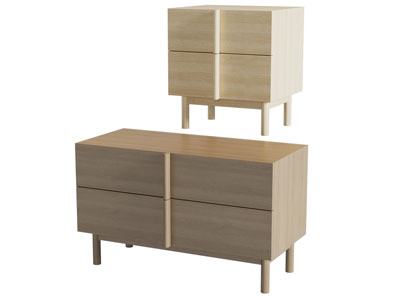 现代实木床头柜