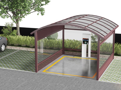 现代停车位 停车棚