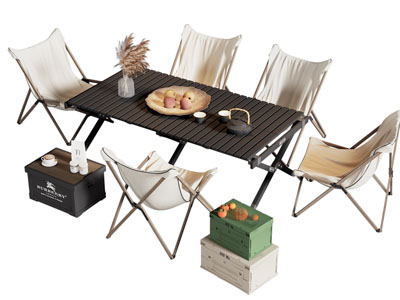 现代户外营地可折叠餐桌椅组合