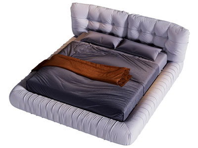 现代布艺双人床