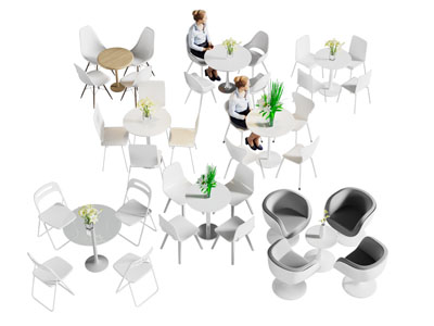 现代商务洽谈休闲桌椅组合