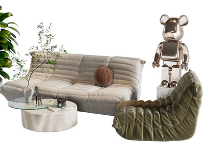 现代懒人多人沙发 茶几组合