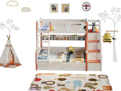 现代儿童上下床 上下铺 帐篷